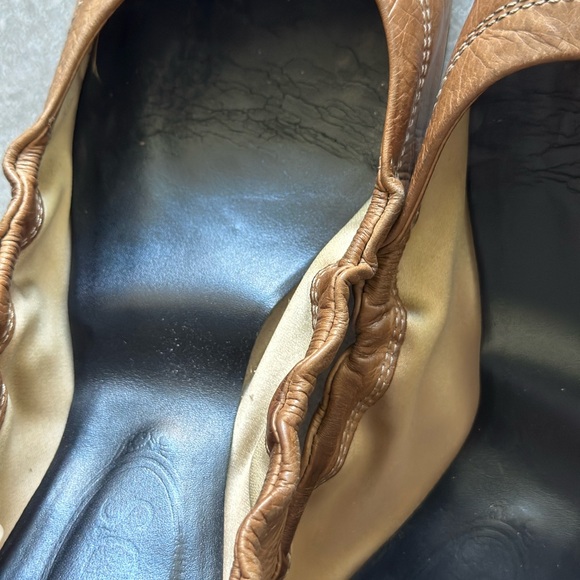 Moving Sale | TOD'S Leather Scrunch Ballet Flats Brown Dark 8.5 with orginal bag - Picture 9 of 15